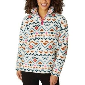 Eddie Bauer Womens Midweight Plush Quarter Zip Fleece Pullover - size M